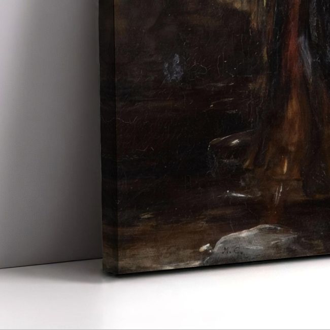 Πίνακας ζωγραφικής Φυγή μετά την καταστροφή Γύζης Ν. Καμβάς τελαρωμένος Όψη 5