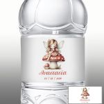 Αυτοκόλλητη ετικέτα Νεράιδα και μανιτάρι  με όνομα και ημερομηνία 9.5x4.5 ▭ Όψη 6