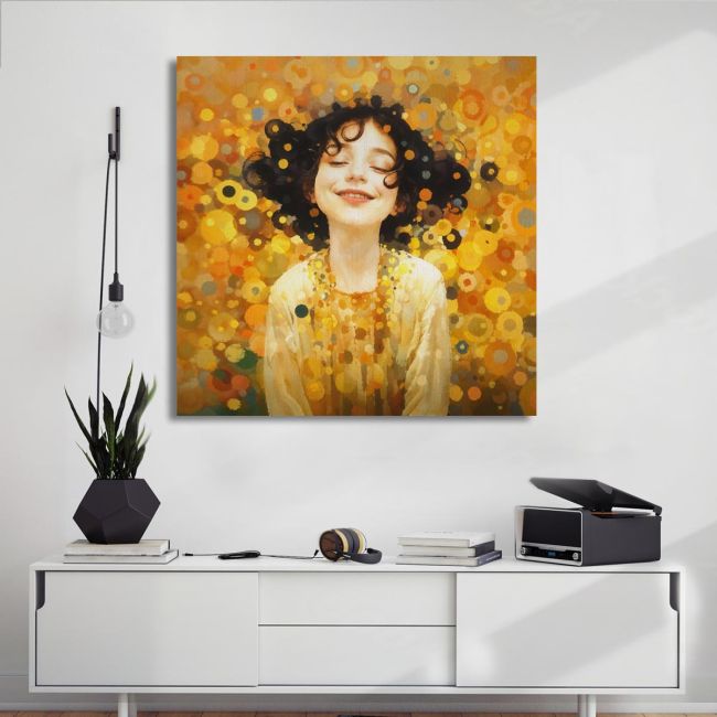 Canvas print Happy face beautiful smile square Framed canvas View 1