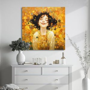 Πίνακας ζωγραφικής Happy face beautiful smile τετράγωνο Καμβάς τελαρωμένος Όψη 1 2