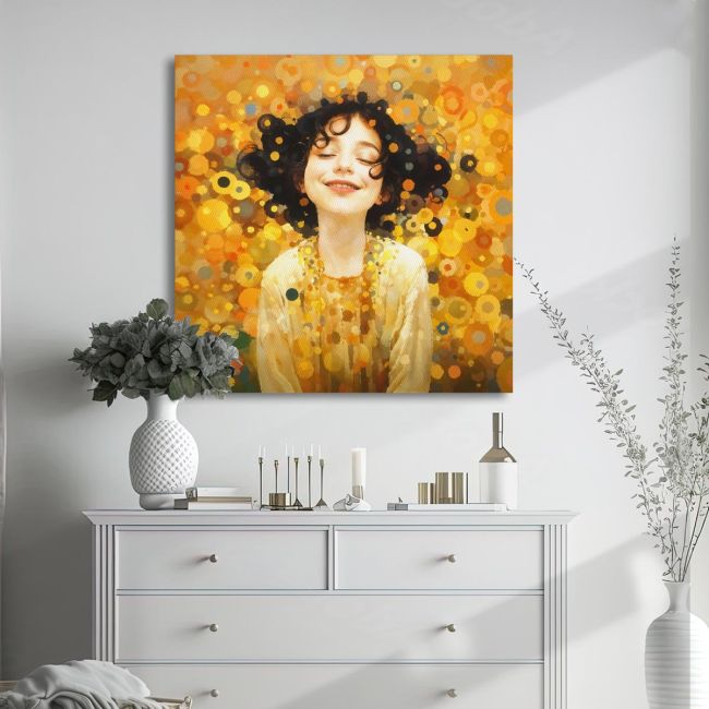 Canvas print Happy face beautiful smile square Framed canvas View 2