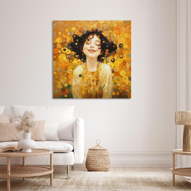 Canvas print Happy face beautiful smile square Framed canvas View 4