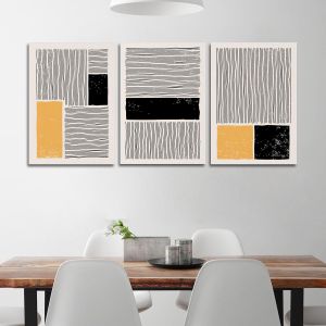 Canvas print Lines and rectangles 3 panels Boxed framed canvas View 1