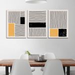 Canvas print Lines and rectangles 3 panels Boxed framed canvas View 1