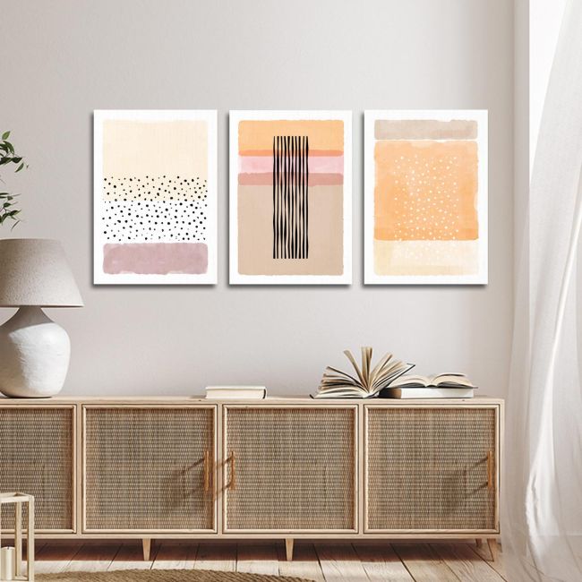 Canvas print Abstract in vector 3 panels Boxed framed canvas View 3