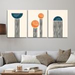 Canvas print Raining lines 3 panels Boxed framed canvas View 1