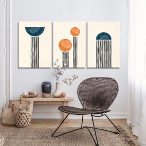 Canvas print Raining lines 3 panels Boxed framed canvas View 1 2