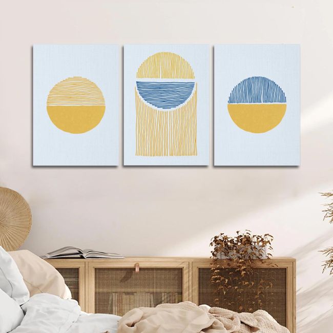 Canvas print Raining lines I 3 panels Boxed framed canvas View 1