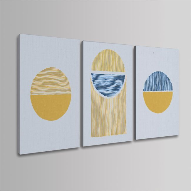 Canvas print Raining lines I 3 panels Boxed framed canvas View 4