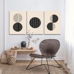 Canvas print Circles and lines in vector 3 panels Boxed framed canvas View 2