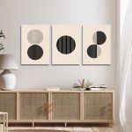 Canvas print Circles and lines in vector 3 panels Boxed framed canvas View 3