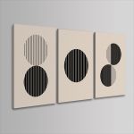 Canvas print Circles and lines in vector 3 panels Boxed framed canvas View 4