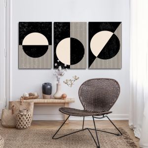 Canvas print Circles and lines in vector I 3 panels Boxed framed canvas View 1 2
