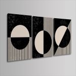 Πίνακας σε καμβά Circles and lines in vector I τρίπτυχος Καμβάς τελαρωμένος Όψη 4