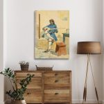 Πίνακας ζωγραφικής Εύζωνας με ταμπουρά Προσαλέντης Αιμίλιος Καμβάς τελαρωμένος Όψη 2