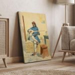 Canvas print Evzone with a tambourine Prosalentis Aemilios Framed canvas View 4