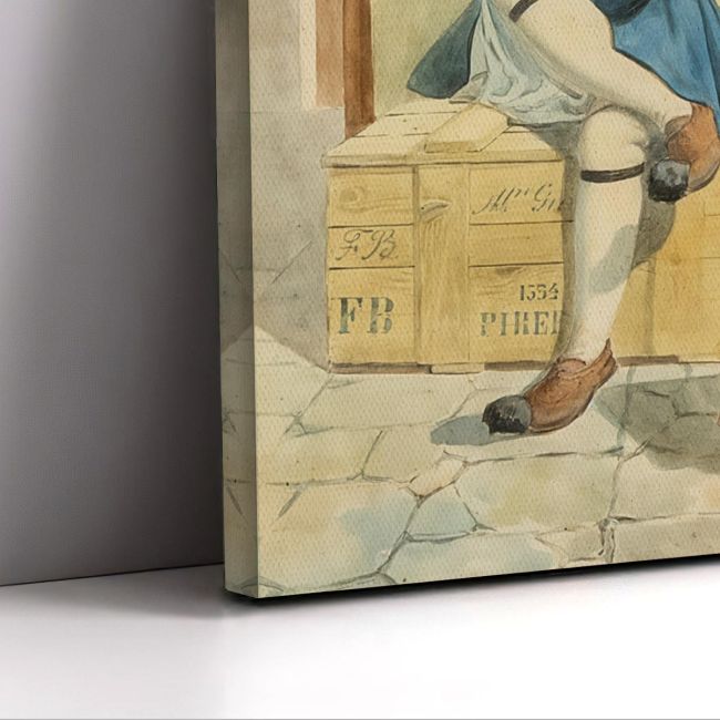 Πίνακας ζωγραφικής Εύζωνας με ταμπουρά Προσαλέντης Αιμίλιος Καμβάς τελαρωμένος Όψη 5