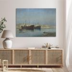 Canvas print Steamships at anchor Prosalentis Emilios Framed canvas View 2