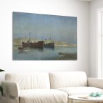Canvas print Steamships at anchor Prosalentis Emilios Framed canvas View 3