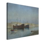 Canvas print Steamships at anchor Prosalentis Emilios Framed canvas View 4