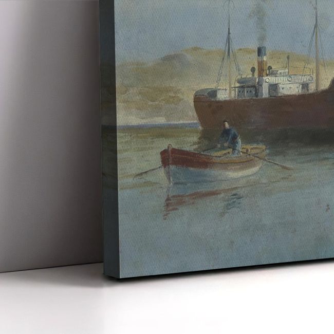 Canvas print Steamships at anchor Prosalentis Emilios Framed canvas View 5