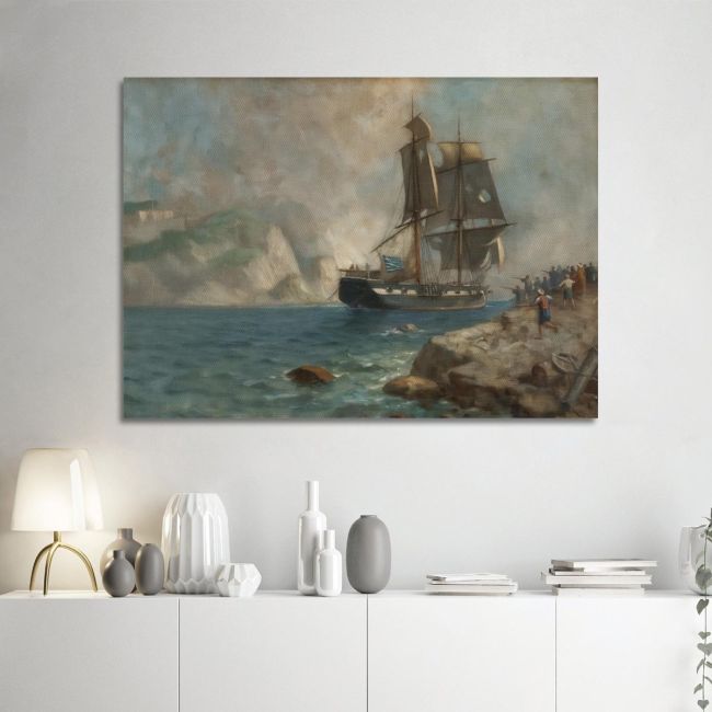 Canvas print Reception of Miaoulis Prosalentis Emilios Framed canvas View 1