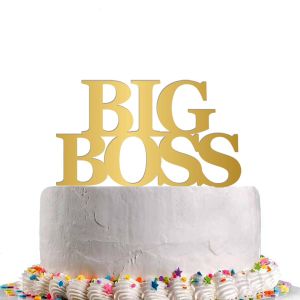 Cake topper BIG BOSS Plexiglass gold 3 mm View 1 2