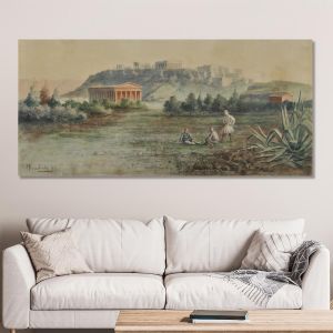 Canvas print The Acropolis Prosalentis E. panoramic Framed canvas View 1 2