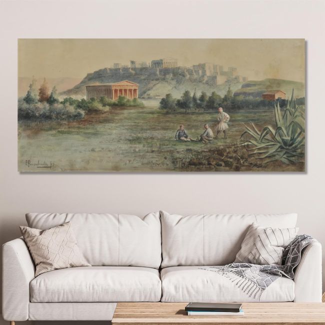Canvas print The Acropolis Prosalentis E. panoramic Framed canvas View 2