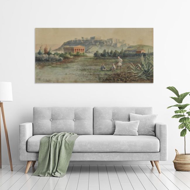 Canvas print The Acropolis Prosalentis E. panoramic Framed canvas View 3