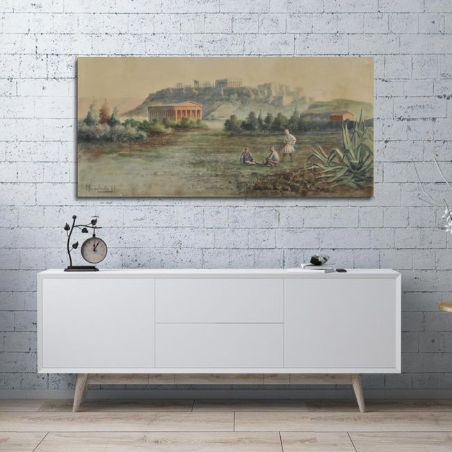 Canvas print The Acropolis Prosalentis E. panoramic Framed canvas View 4