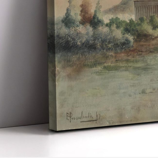 Πίνακας σε καμβά Η Ακρόπολη Προσαλέντης Αιμίλιος πανοραμικός Καμβάς τελαρωμένος Όψη 6