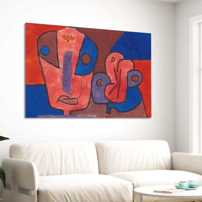 Πίνακας ζωγραφικής The Clown and his flower Klee P. Καμβάς τελαρωμένος Όψη 3