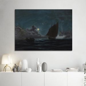 Canvas print Sailing in the Moonlight Prosalentis Emilios Framed canvas View 1