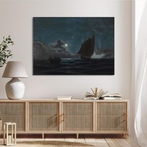 Canvas print Sailing in the Moonlight Prosalentis Emilios Framed canvas View 1 2