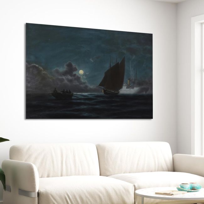 Canvas print Sailing in the Moonlight Prosalentis Emilios Framed canvas View 3