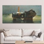 Canvas print Steamer with wheels adrift Prosalentis E. panoramic Framed canvas View 1