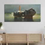 Canvas print Steamer with wheels adrift Prosalentis E. panoramic Framed canvas View 2