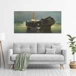 Canvas print Steamer with wheels adrift Prosalentis E. panoramic Framed canvas View 3