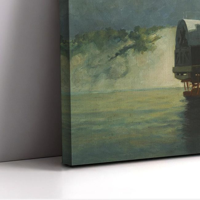 Canvas print Steamer with wheels adrift Prosalentis E. panoramic Framed canvas View 6