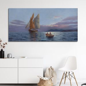 Canvas print Sailing ship Prosalentis E. panoramic Framed canvas View 1