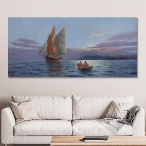 Canvas print Sailing ship Prosalentis E. panoramic Framed canvas View 1 2