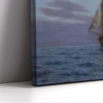 Πίνακας σε καμβά  Βαπόρι με ρόδες αραγμένο  Ιστιοφόρο Προσαλέντης Αιμίλιος πανοραμικός Καμβάς τελαρωμένος Όψη 6