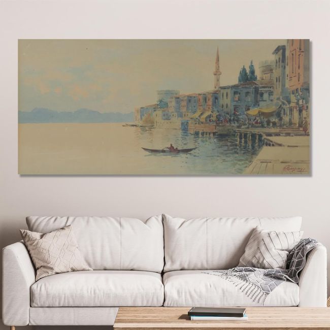 Canvas print Landscape from the Vosporus Prosalentis E. panoramic Framed canvas View 2