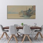 Πίνακας σε καμβά  Τοπίο από το Βόσπορο Προσαλέντης Αιμίλιος πανοραμικός Καμβάς τελαρωμένος Όψη 4