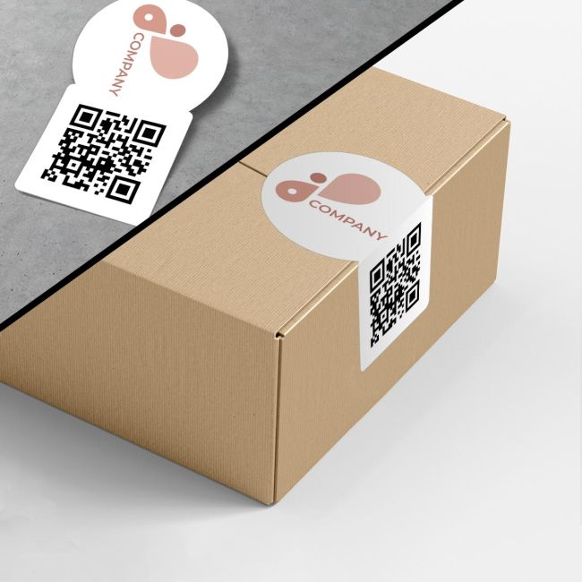 Αυτοκόλλητο λογότυπο με QR code προσωποποιημένο για κλεισιμο συσκευασίας   Όψη 3