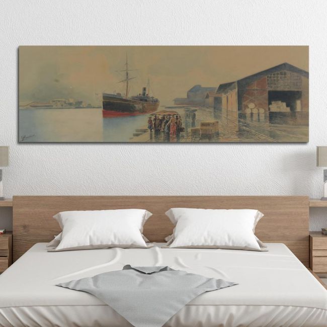 Canvas print The old Piraeus Prosalentis Emilios panoramic Framed canvas View 1