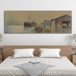 Πίνακας σε καμβά Ο παλιός Πειραιάς Προσαλέντης Αιμίλιος πανοραμικός Καμβάς τελαρωμένος Όψη 1