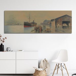 Canvas print The old Piraeus Prosalentis Emilios panoramic Framed canvas View 1 2
