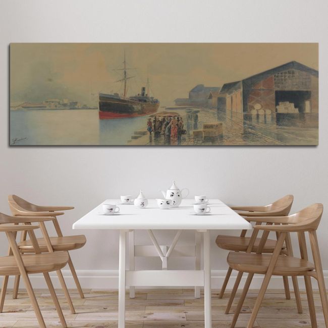 Canvas print The old Piraeus Prosalentis Emilios panoramic Framed canvas View 3